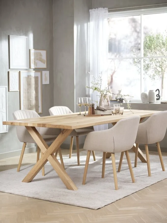 Silla de comedor ADSLEV beige / roble natural - Sillas, Uruguay | JYSK, vista 2