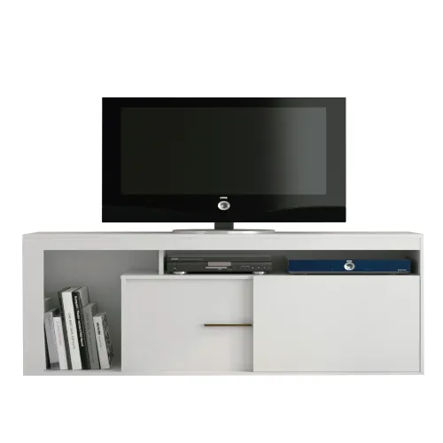 Rack Tv Living Hasta Led 43 Estantes 1 Puerta Blanco Lugano en Blanco - Sillones y sofás, Uruguay | Soy Hogar