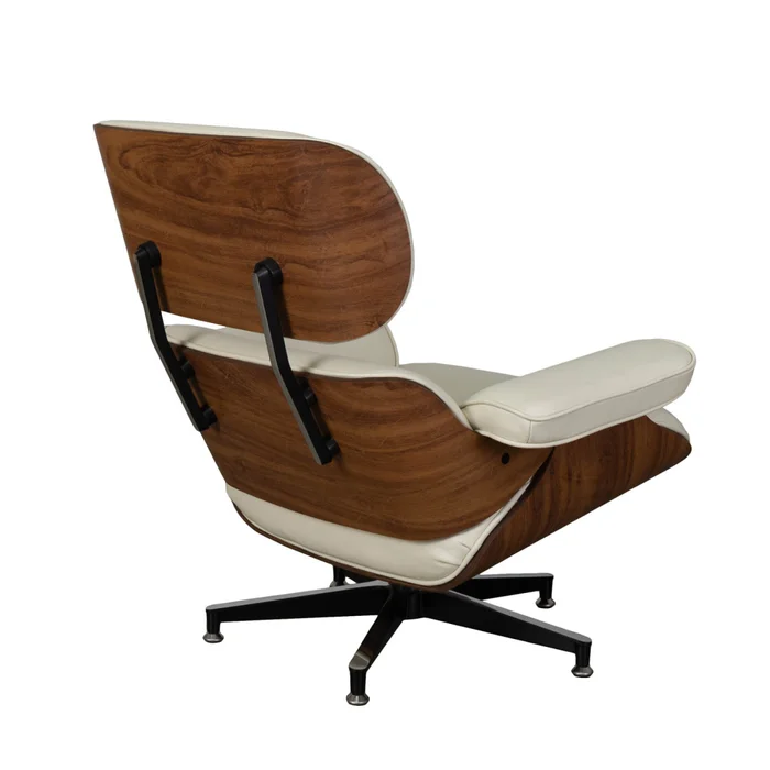 Butaca C/puff 1 Cuerpo Cuero-100-natural Blanco Eames en Blanco - Sillones y sofás, Uruguay | Divino, vista 5