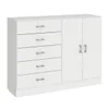 Cómoda Cajonera para Dormitorio de 5 Cajones 2 Puertas y 1 Estante interno - FE - Blanco en Blanco - Cómodas, Uruguay | Mulata, vista 4 de 5
