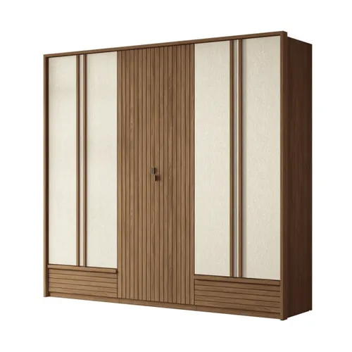 Ropero Demócrata 6 Puertas - Linea Fit - Marrón y Arena en Multicolor - Roperos y placares, Uruguay | Rústico Hogar