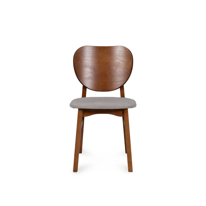 Silla Cleo - Nogal - Respaldo laminado - Tela Rústica - Tostado (CH) en Beige - Butacas, banquetas y puffs, Uruguay | NYR, vista 2