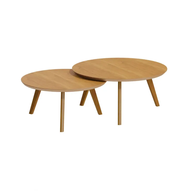 Mesa de Centro Conjunto - Línea Nevada - Natural en Madera natural - Mesas de living, Uruguay | Ecowood