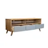 Rack TV 3 Cajones - Natural/Gris en Gris - Muebles para TV, Uruguay | Concetto Casa, vista 3 de 3