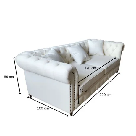 Sillon 3 cuerpos Chester en Blanco - Sillones y sofás, Uruguay | La Cueva Muebles, vista 12