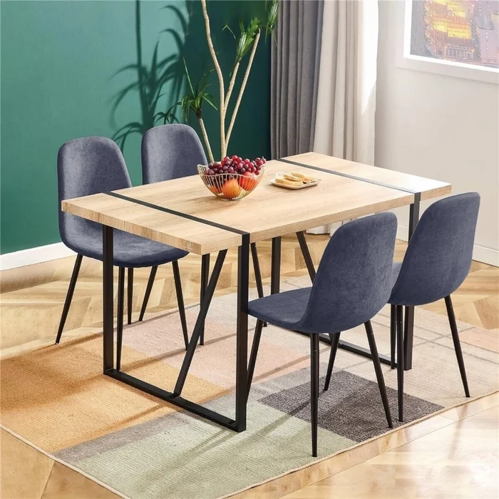 SILLA CHARLA LINO/METAL AZUL JEAN/NEGRO en Azul - Sillas, Uruguay | Decohogar, vista 2