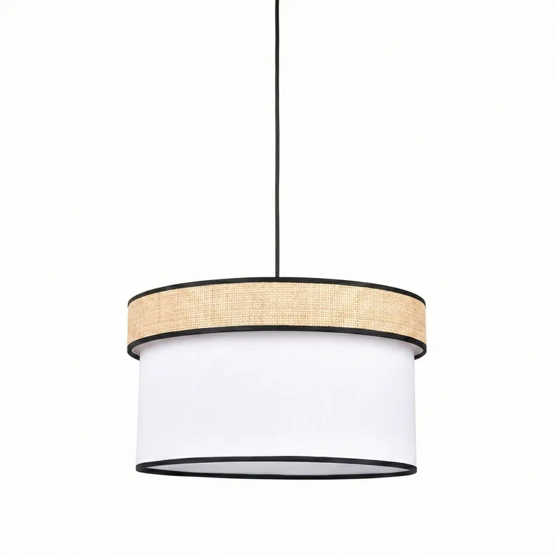 Colgante Duo Organic White & Straw en Beige - Lámparas colgantes, Uruguay | La Perla