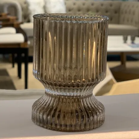 Candelero Tabit De Vidrio Gris - Decoración, Uruguay | Aihaus