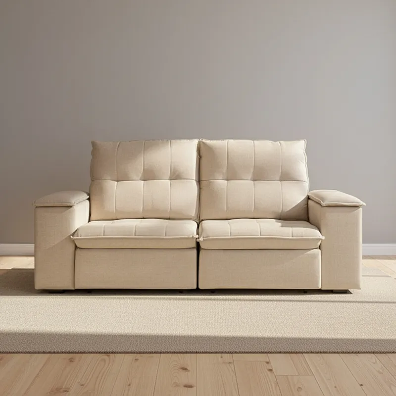 Sofa Retractil 3 Cuerpos Tela Natural-beige Atlanta Beige en Beige - Sillones y sofás, Uruguay | Divino