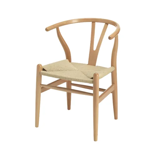 Silla De Comedor Wishbone Madera Beech Y Asiento Ratan Natural - Butacas, banquetas y puffs, Uruguay | Muebles Express