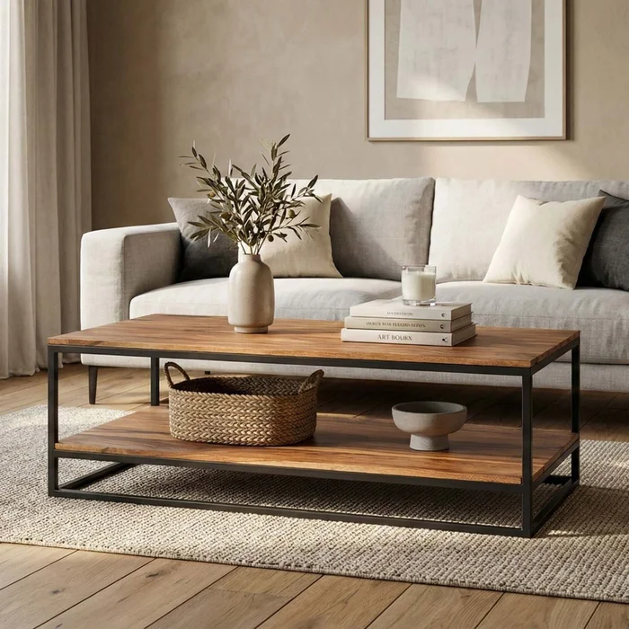 Mesa Ratona Madera-de-mango Marron Kanpur Castaño en Marrón - Mesas de living, Uruguay | Divino
