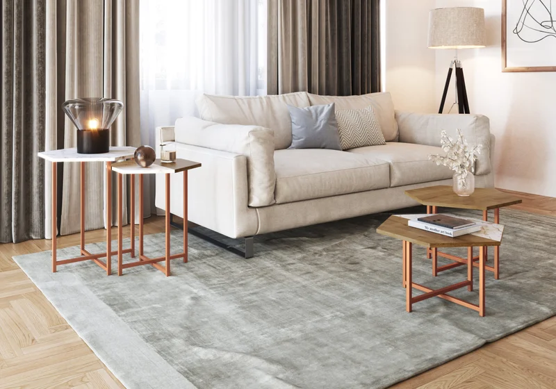 Mesa de Centro Idea (Mármol/Marrón) en Madera natural - Mesas de living, Uruguay | Berna home, vista 3