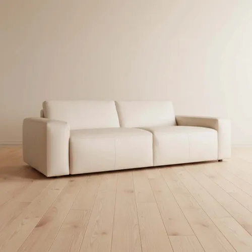 Sofa 3 Cuerpos Cuero-y-madera Natural-beige Loft Arena en Beige - Sillones y sofás, Uruguay | Divino