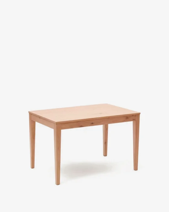 Mesa extensible Yain de chapa y madera maciza de roble - 120 (180) x 80 cm en Madera natural - Mesas de comedor, Uruguay | Kavehome