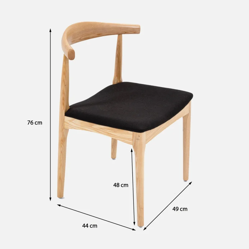 Silla Elbow - Natural con negro en Madera natural - Sillas, Uruguay | Walnut, vista 4