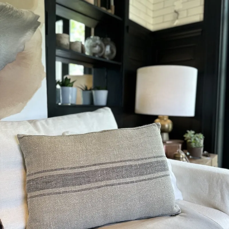 ALMOHADON LINO NATURAL en Gris - Textiles, Uruguay | Masinfinito Casa