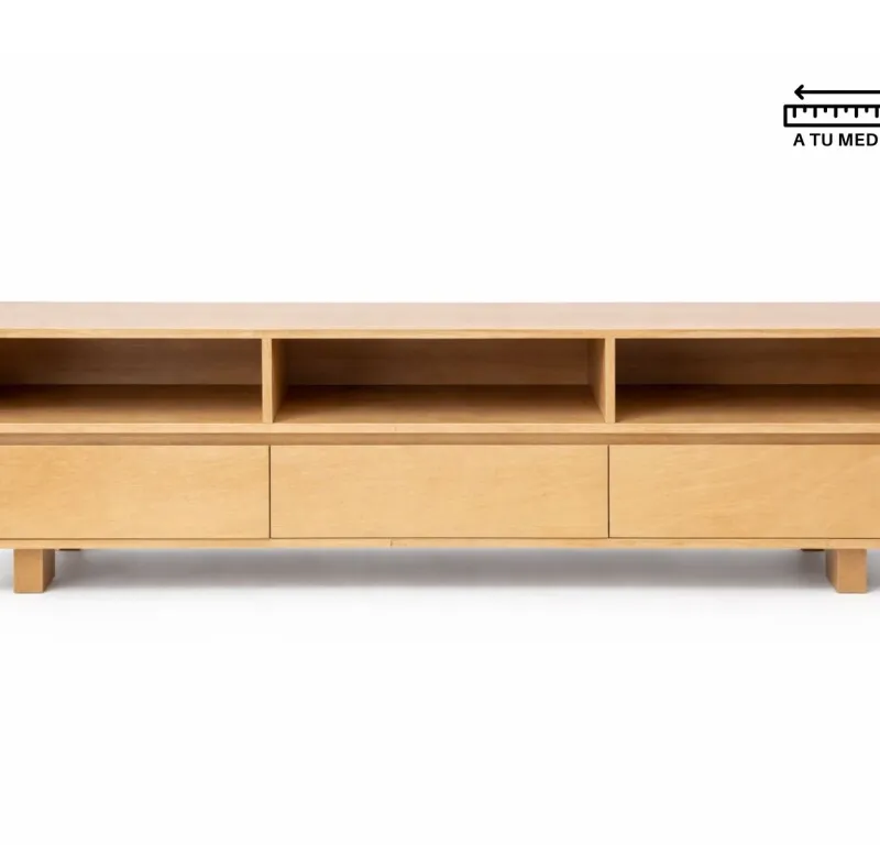 Rack AMBAY 1.60m en Madera natural - Muebles para TV, Uruguay | Finkel