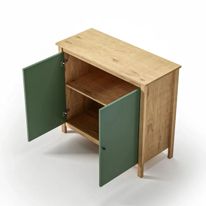 Cómoda 2 Puertas - Línea Maden - Verde en Verde - Cómodas, Uruguay | Ecowood, vista 4