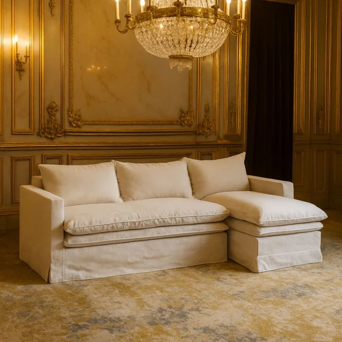 Sillon 3 Cuerpos Con Chaise Alaska en Blanco - Sillones y sofás, Uruguay | La Cueva Muebles