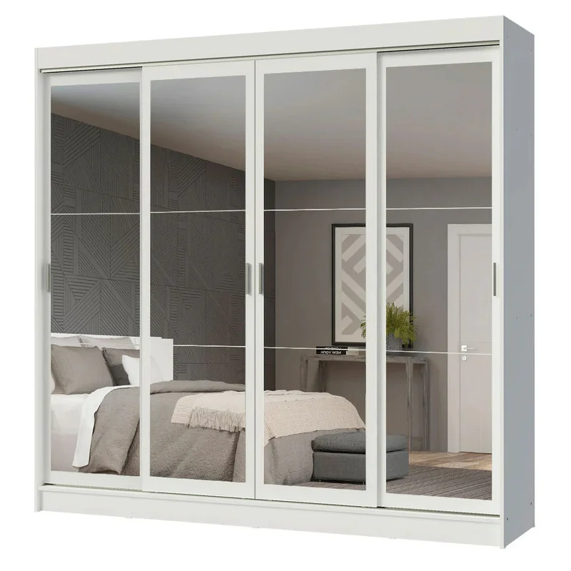 Ropero Placard Matrimonial Austin 4 Puertas Corredizas 215cm con 4 Esp en Blanco - Roperos y placares, Uruguay | Balton, vista 3