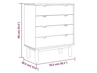 Comoda 4 C Mel/Gris Linea Nordica en Madera Maciza en Mel/Blanco - Cómodas, Uruguay | Quesal, vista 11