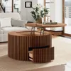 MESA DE CENTRO 3D ROBLE CLARO CIRCULAR - Mesas de comedor, Uruguay | Viasono, vista 2 de 5