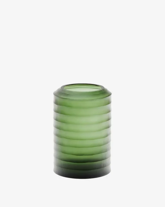 Jarrón Bunce de vidrio reciclado verde - 25 cm en Verde - Jarrones, Uruguay | Kavehome
