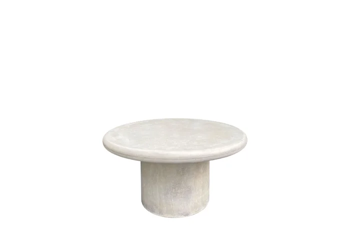 MESA LIVING RODAS CEMENTO 80X45 WEATHERED CREAM en Gris - Mesas de living, Uruguay | Masinfinito Casa