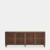Aparador Beyla 4 puertas de chapa y madera maciza de fresno con acabado tono nogal 180 x 71,5 cm en Marrón - Aparadores y recibidores, Uruguay | Kavehome, vista 7 de 8