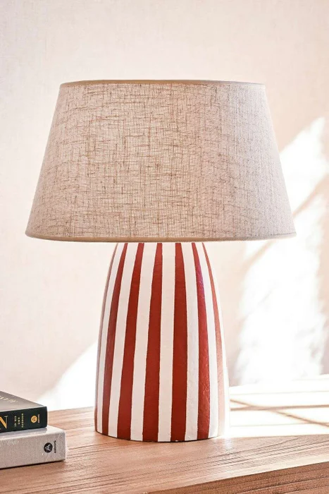 LAMPARA INES - RAYAS ROJAS en Multicolor - Lámparas de mesa, Uruguay | La Iberica
