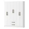 Ropero Armario 6 puertas 2 cajones con estantes y perchero interior natural 172X136X35 - Blanco en Blanco - Roperos y placares, Uruguay | Mulata, vista 4 de 8
