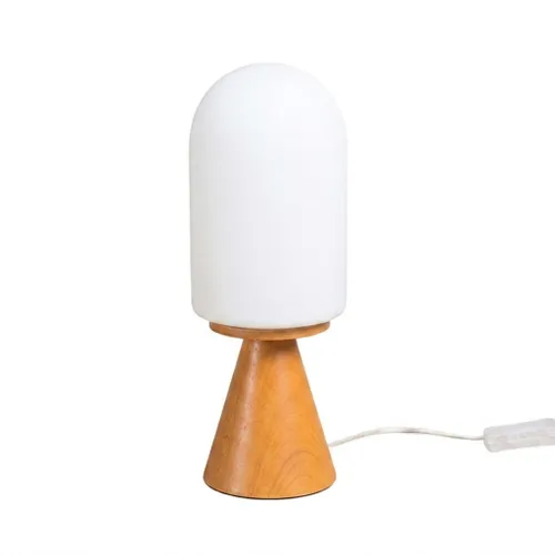 Lampara de Mesa Cosumel Tulipa – Madera Clara + Vidrio - Lámparas de mesa, Uruguay | Berna home