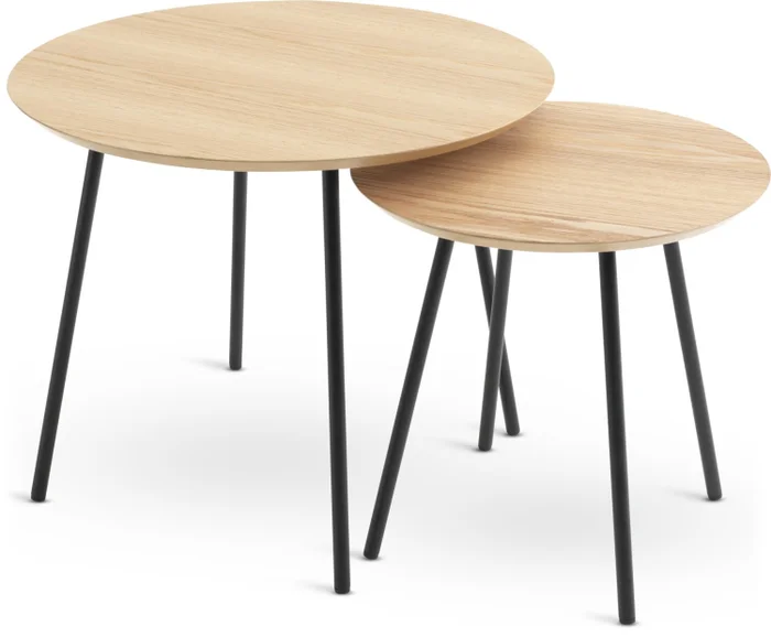 Mesa auxiliar NYBO Ø55 color roble/negro en Madera natural - Mesas de arrimo, Uruguay | JYSK, vista 2