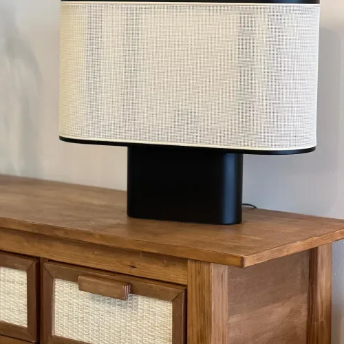 Lampara de mesa eliptica negra en Negro - Lámparas de mesa, Uruguay | FMB
