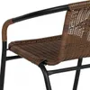 Silla exterior de metal y Rattan con apoyabrazos - Marrón en Marrón - Muebles para el exterior, Uruguay | Rústico Hogar, vista 4 de 4