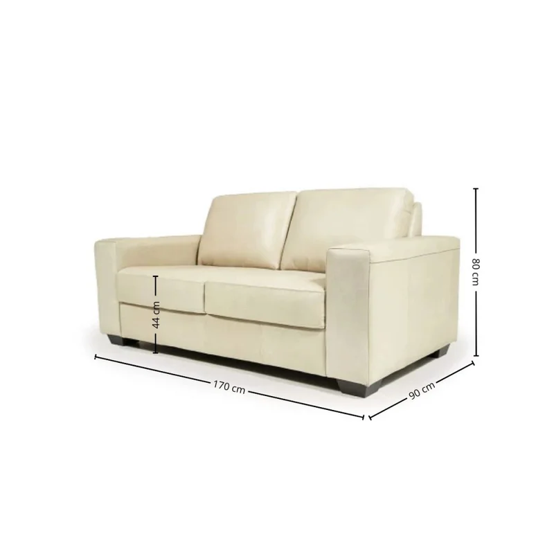 Sofá Loretto - Cuero Natural - 2 cuerpos - A fabricar en Beige - Sillones y sofás, Uruguay | NYR, vista 3