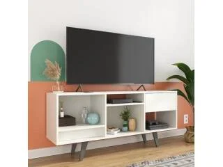 Rack con cajón RK-2111 Nogal en Marrón - Muebles para TV, Uruguay | Quesal, vista 8