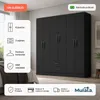 Armario Ropero Placard de 6 Puertas Línea Plus con 2 Cajones y Perchero Horizontal - MDP - Negro en Negro - Roperos y placares, Uruguay | Mulata, vista 2 de 11