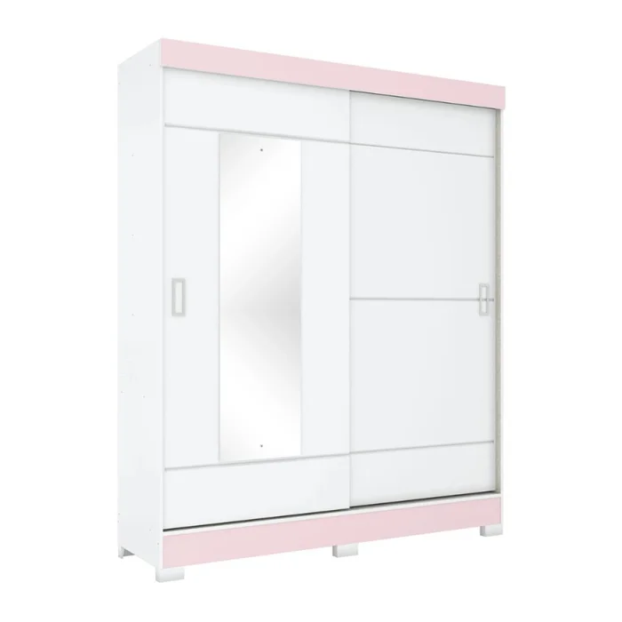 Ropero 2 puertas corredizas con espejo en Blanco - Roperos y placares, Uruguay | La Cueva Muebles, vista 5