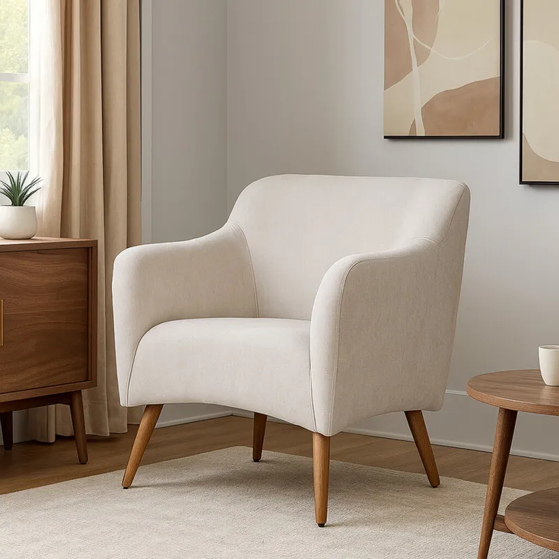 Butaca Eva - Tela Microfibra - C39 (Hielo) en Beige - Butacas, banquetas y puffs, Uruguay | NYR