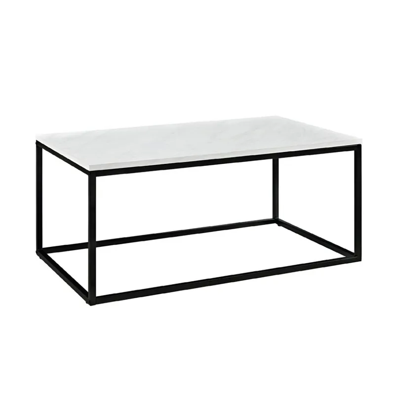 MESA RATONA METAL/MARMOL 106x60x45CM BLANCO/NEGRO en Multicolor - Mesas de arrimo, Uruguay | Koz