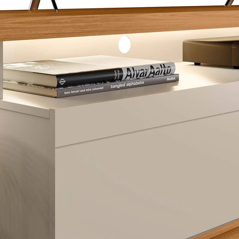 Rack tv Sala Cronos 180cm con tira Led MDF/MDP en Madera natural - Muebles para TV, Uruguay | Balton, vista 10