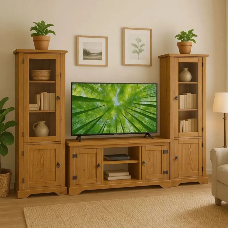 Promo Rack de TV + Paneleros Linea Naturale - Roble - Muebles para TV, Uruguay | La Cueva Muebles