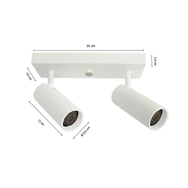 Luminaria de Adosar Long Leticia Doble Orientable Blanca en Blanco - Lámparas colgantes, Uruguay | Serlux, vista 3