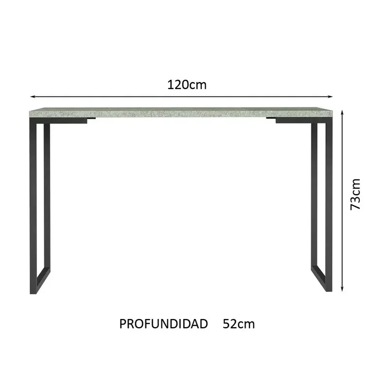 Mesa de escritorio Industrial Madera y Hierro 120cm en Negro - Escritorios, Uruguay | Balton, vista 25
