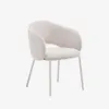 Silla Maina de chenilla beige y patas de acero con acabado beige FSC Mix Credit en Beige - Sillas, Uruguay | Kavehome, vista 1 de 10
