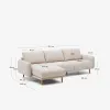 Sofá Carlota 3 plazas con chaise longue derecho/izquierdo beige 262 cm en Beige - Sillones y sofás, Uruguay | Kavehome, vista 8 de 8