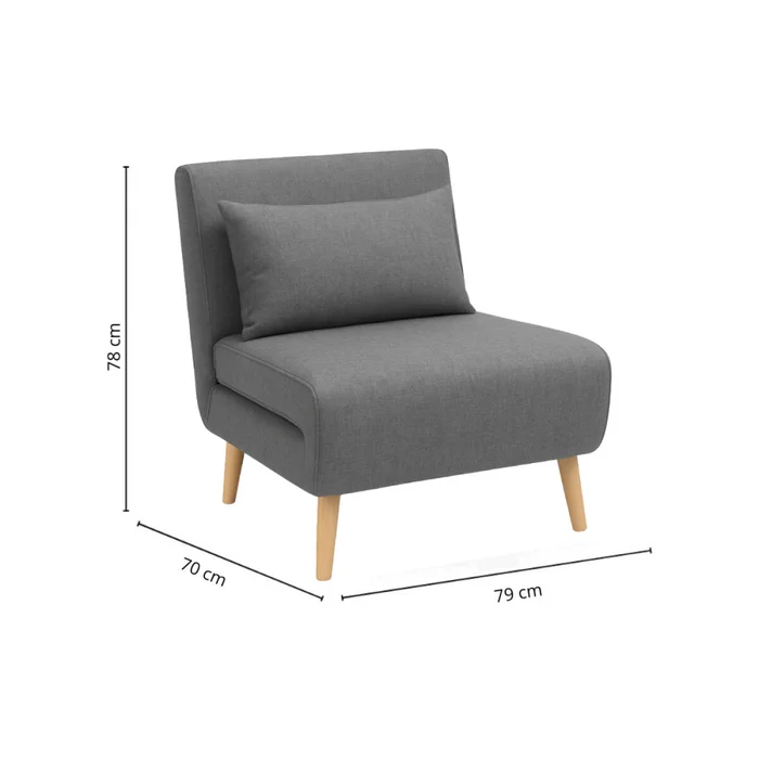 Sillon cama Trifold 1 cuerpo - Gris en Gris, Uruguay | La Cueva Muebles, vista 6