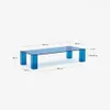 Mesa de centro Adularia de cristal templado - azul 140 x 60 cm en Azul - Mesas de living, Uruguay | Kavehome, vista 7 de 7