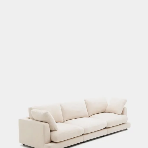 Sofá Gala 4 plazas de chenilla beige FSC Mix Credit 300 cm en Beige - Sillones y sofás, Uruguay | Kavehome